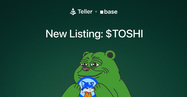 Lend TOSHI to Earn Yield on Teller