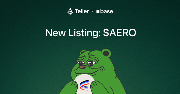 Lend AERO to Earn Yield on Teller